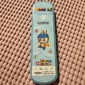 NWT 12-Color Labubu color Pencil Set - Blue